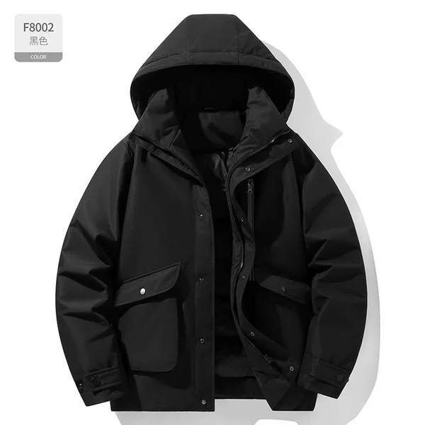 Couple's workwear down cotton jacket, men's trendy cotton coat, new winter short style, trendy loose thickened down cotton jacket for women