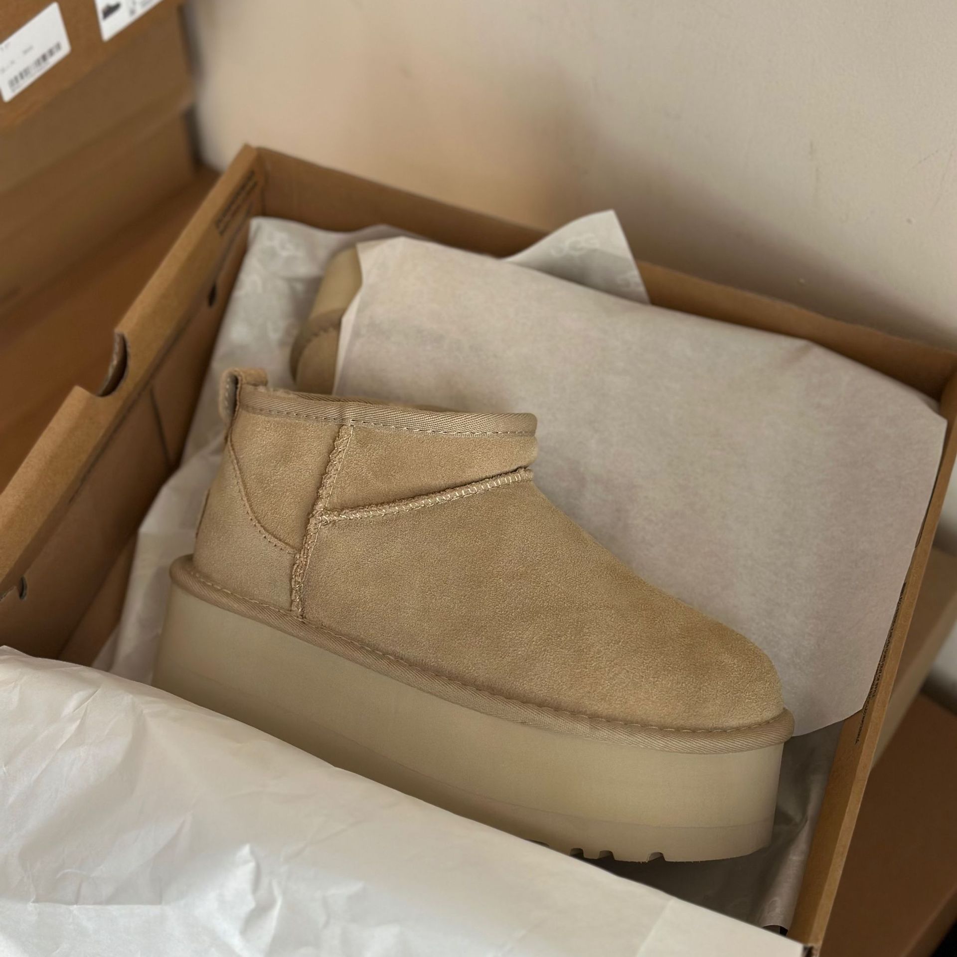 河南桑坡羊皮毛一体厚底スノーブーツ カップル用ローカットミニクラシックWQUUG綿靴