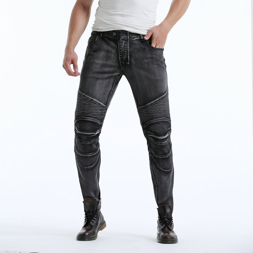 Al por mayor transfronteriza de la motocicleta pantalones vaqueros de los hombres Harley motocicleta retro casual ciclismo pantalones carreras resistente a la caída lavado de plata