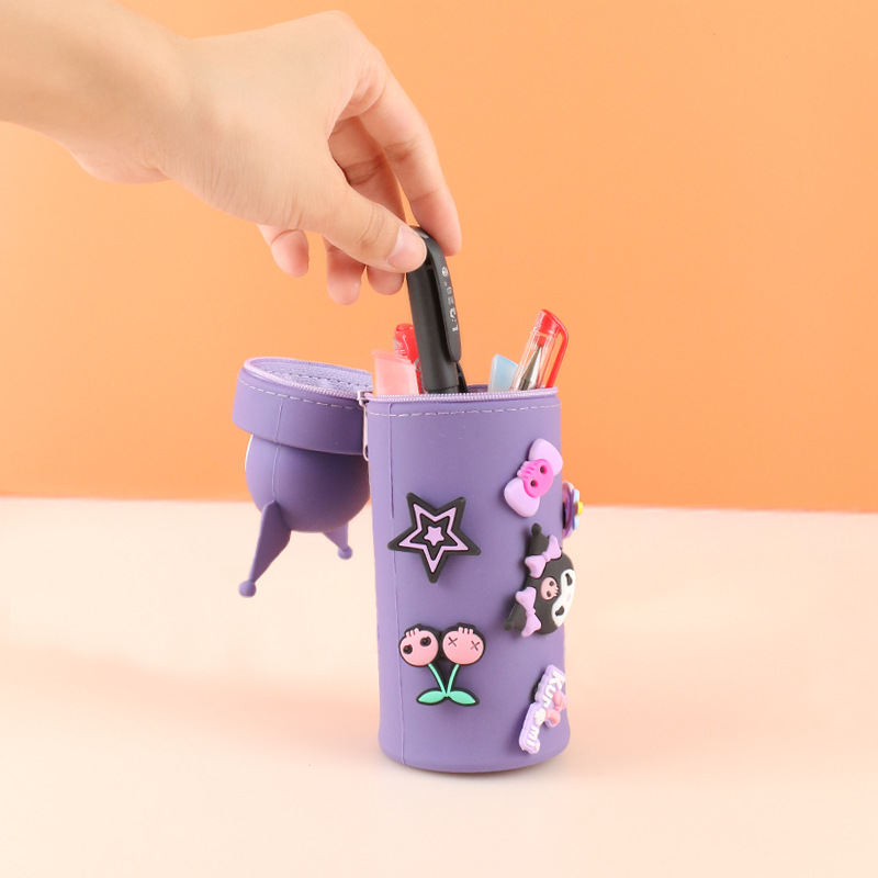 硅胶卡通笔袋高颜值收纳文具盒大容量铅笔盒学生洞洞文具袋