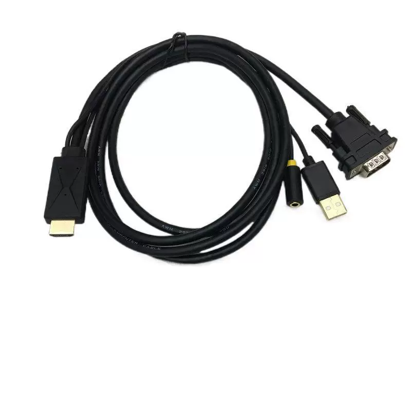 Кабель-переходник HDMI на VGA с аудио, питание USB, ротор, кабель передачи данных высокого разрешения