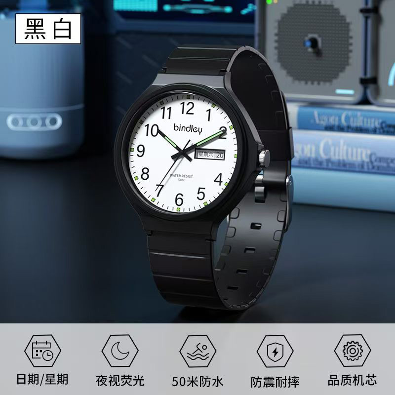 跨境外贸爆款学生考试户外防水日历休闲创意男女学生腕表现货批发