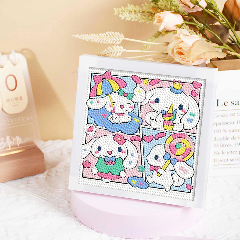 Diamante infantil DIY hecha a mano con material de marco paquete de dibujos animados Sanliou pegatinas de diamante regalo al por mayor pinturas de mampostería