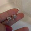 Asymmetrical silver needle, fashionable earrings, silver 925 sample, Japanese and Korean, internet celebrity