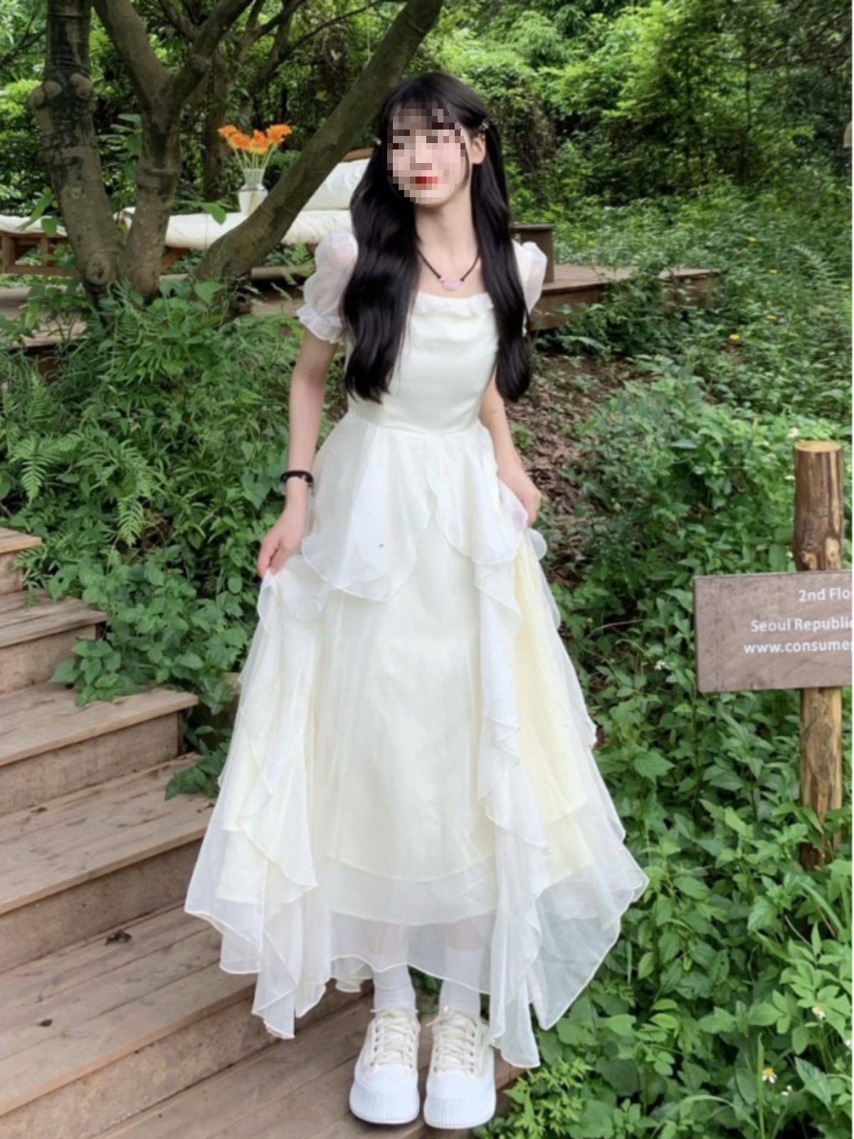 13连衣裙夏季少森系仙女裙学生白色15法式长裙初中女孩女大童12岁