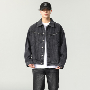 “纽约街头”牛仔外套Vintage Washed Denim Jacket