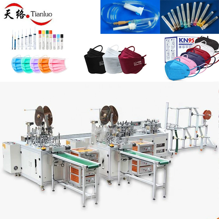 Tianluo автоматическое оборудование одноразовая маска Механическая медицинская плоская Складная KN95 One Drag Two высокоскоростная производственная линия