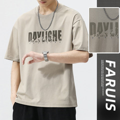 2025新型半袖tシャツ男性純綿夏服ファッション大サイズゆるい男性上着半袖男性タイプ