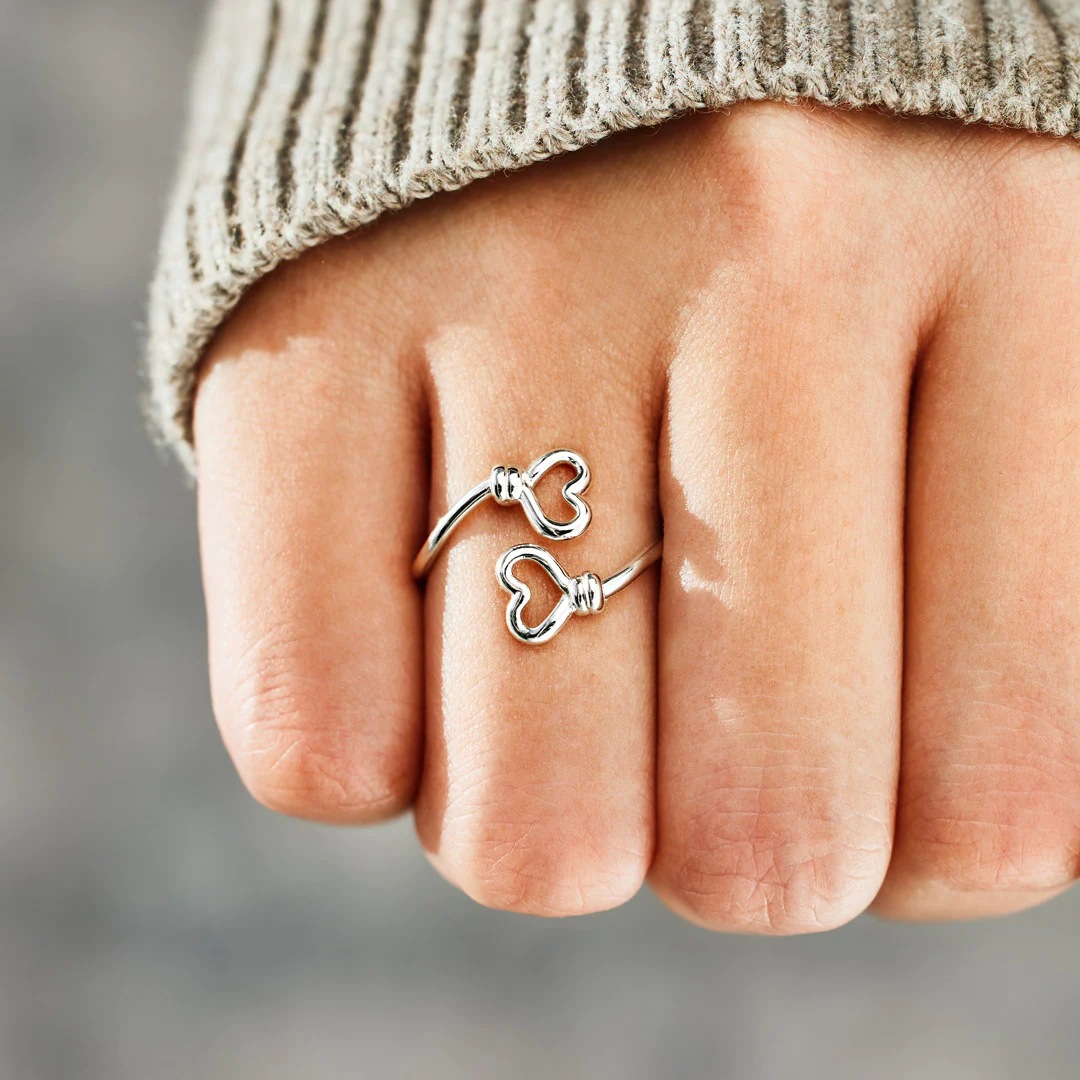 925 Sterling Silver Material Valentine'S Day Festival 925 Sterling Silver Heart Shape Rings 925 Sterling Silver Rings