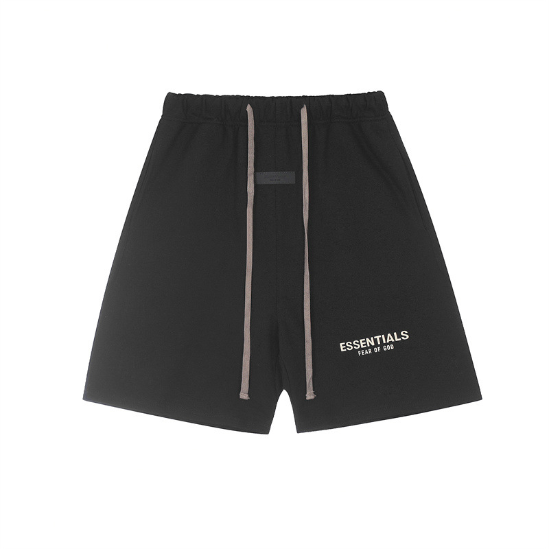 FOG ESSENTIALS multilíneas estereoscópicas letras de silicona camiseta de manga corta callejera casual pantalones cortos deportivos