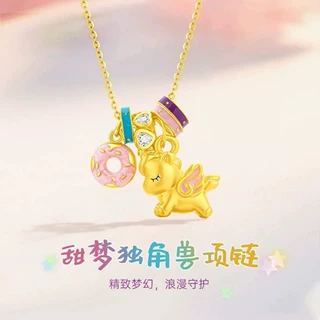珐琅小飞马独角兽马卡龙色项链轻奢小众高级感设计吊坠配饰锁骨链
