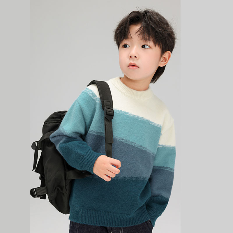 Knitted summer clothing, autumn children's fleece sweater for boys, for teenagers 3