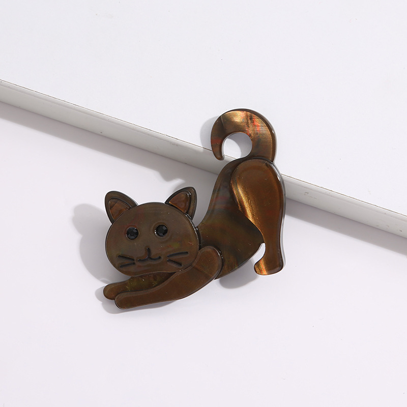 20g Weight Brooches Classification Simple Style Pin Cat Arylic Plating Unisex Brooches