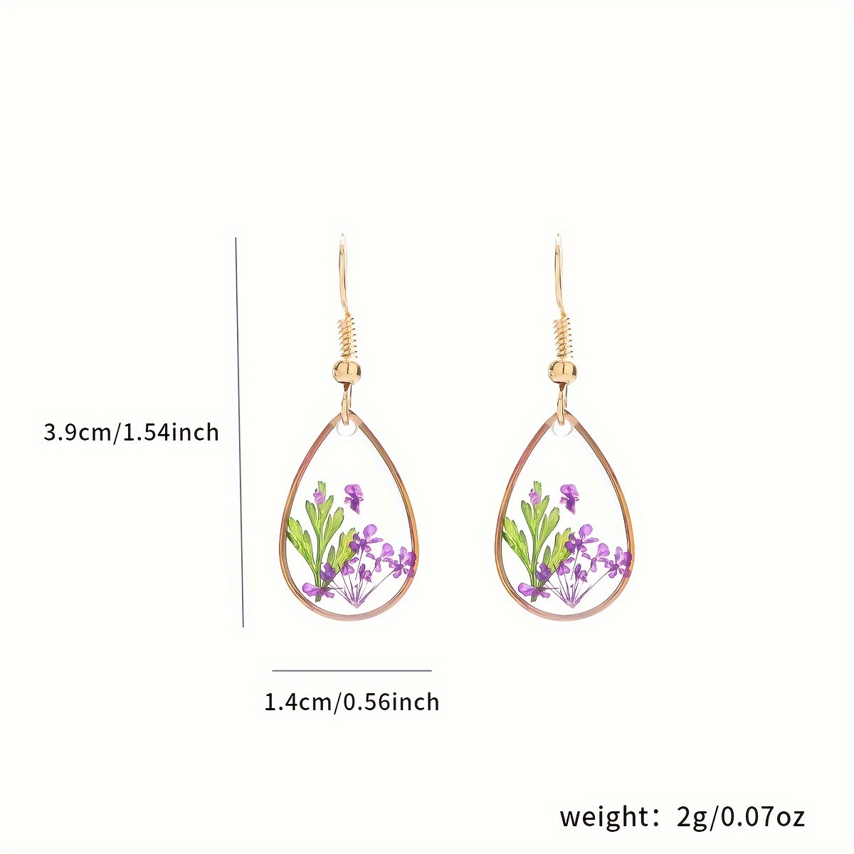 Gancho de oreja de flor seca de flor real para mujer nuevo temperamento de moda Pendientes de lujo ligero de alta gama estilo ins pendientes de moda simples y versátiles