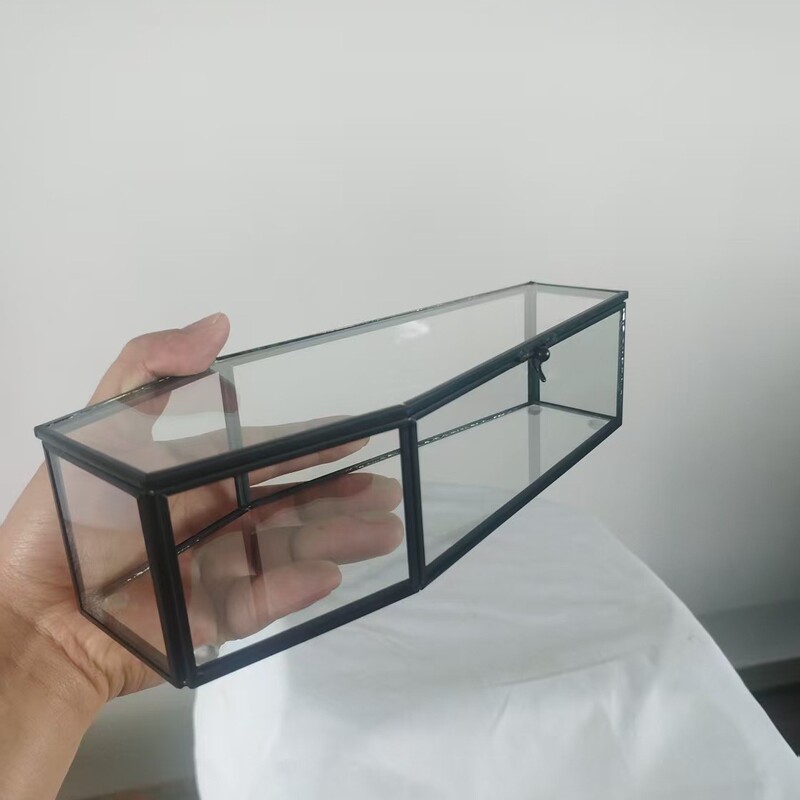 Cross-Border Amazon Halloween Mini Coffin Geometric Glass Container Jewelry Box Storage Box Creative Geometric