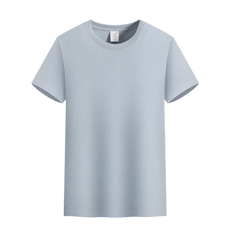 Directo de fábrica 220g de verano pesado cuello redondo manga corta suave piel-amigable equipo uniforme Camiseta de algodón logotipo impreso personalizado
