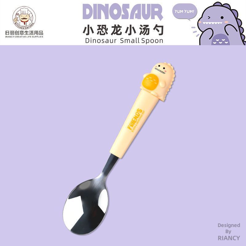 Animal encantador portátil para llevar estudiantes cucharas de comidas dormitorios escolares cucharas de cubierta de cubierta set