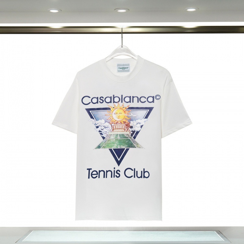 貿易クロスボーダーカサブランカ春夏新作ファンタジードアカサレターロゴ半袖男女カップルTシャツ|undefined
