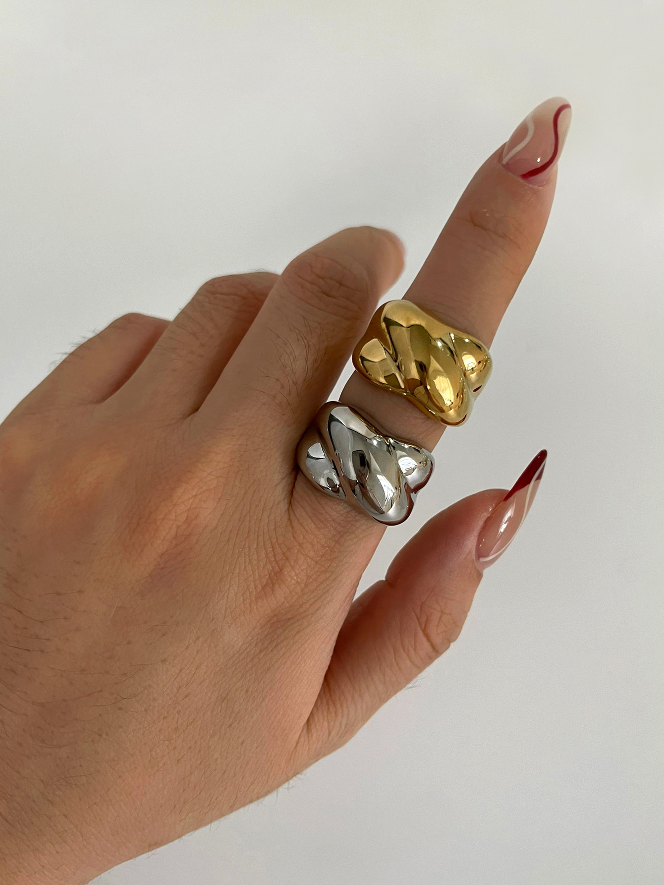 316L Stainless Steel Material 316L Stainless Steel Solid Color Waterproof Non Tarnish Surgical Steel Modern Style Classic Style Rings For Women's