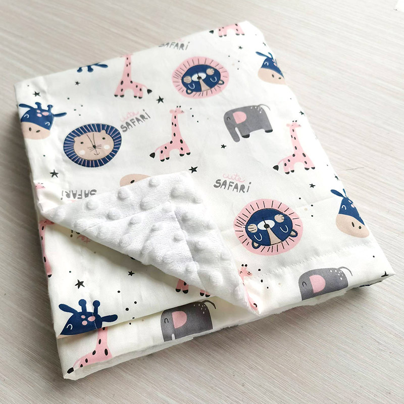 Manta de gorro de bebé de algodón de sarga de doble capa manta de bebé manta de gorro calmante para niños manta de colcha