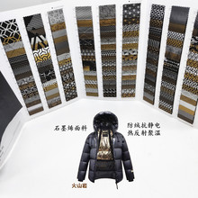 火山岩黑金石墨烯面料 导电远红外发热抗菌烫金高档羽绒服面里布