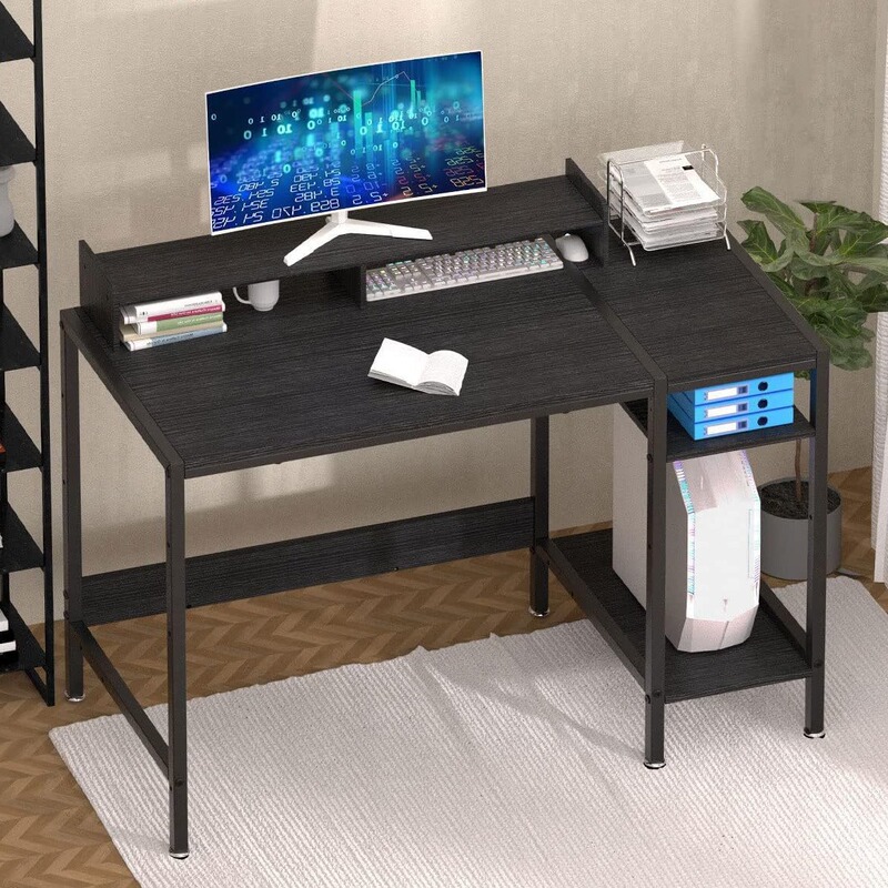 Modern Computer Desk, Home Office Desk with Storage, Small Desk, Trendy Monitor Stand, Modern Design Corner Table Modern Computer Desk, Home Office Desk with Storage, Small Desk, Trendy Monitor Stand, Modern Design Corner Table