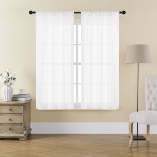 Sheer curtains Keqiao window screen wholesale cross-border foreign trade finished linen window screen Amazon