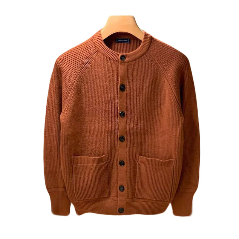 Oversized Herren-Strickcardigan – Atmungsaktiver Stretch-Pullover mit offener Vorderseite für Freizeit und Business (Schwarz/Grau/Karamell, EU-Größen S-2XL)_voghion.com