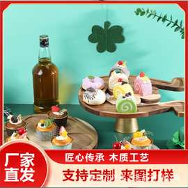 心形木制托盘情人节唇形熟食小吃糖果食品水果甜点纸杯蛋糕服务盘