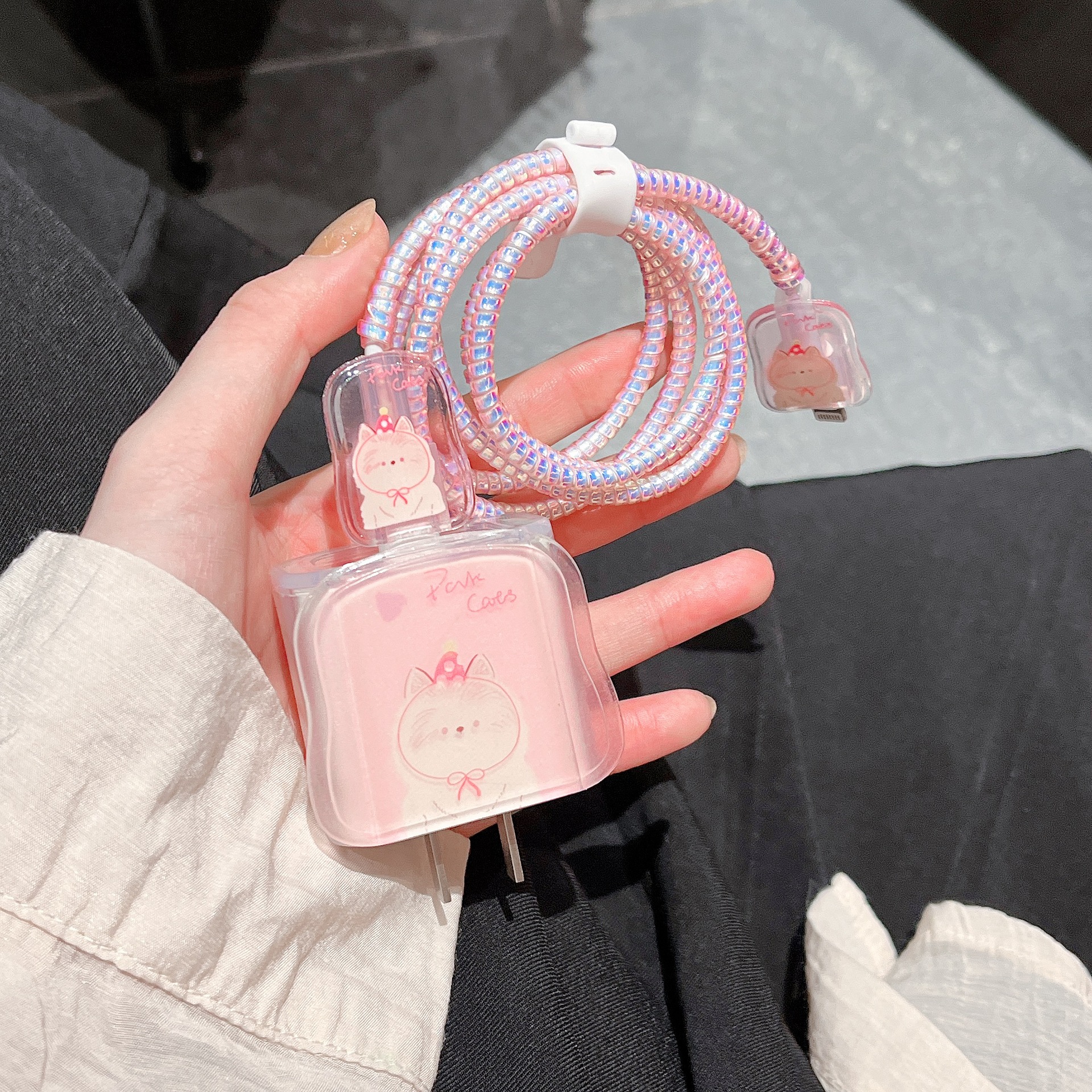 Hat Cat Auspicious Cloud Model Suitable for Data Cable Protective Cover Apple 15Promax Mobile Phone Charger Case iPad Suitable