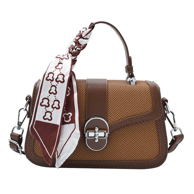Bolso para mujeres 2025 nuevo color de contraste empalme bolso portátil de alta calidad de moda moda bolso de hombro