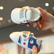 小宝宝软底学步鞋婴儿棉布鞋防滑不掉外穿可爱印花单鞋男女0-1岁