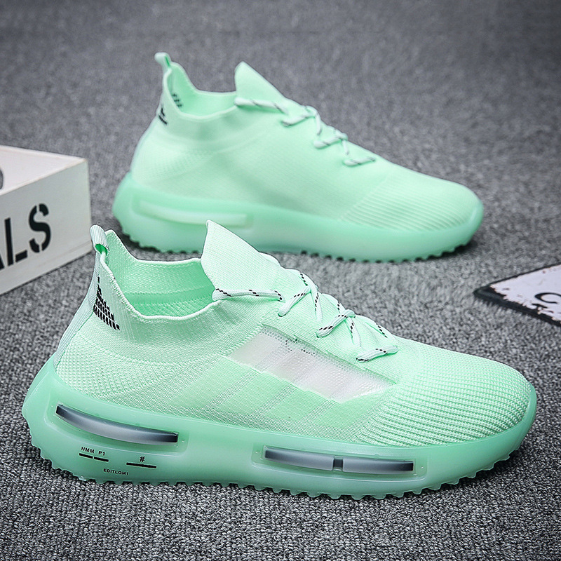 Jelly Sole Men's Shoes 2025 Spring New Korean Style Trbottomyy Sports Shoes Fashionable Casual Shoes Breathable Student Basketball Shoes