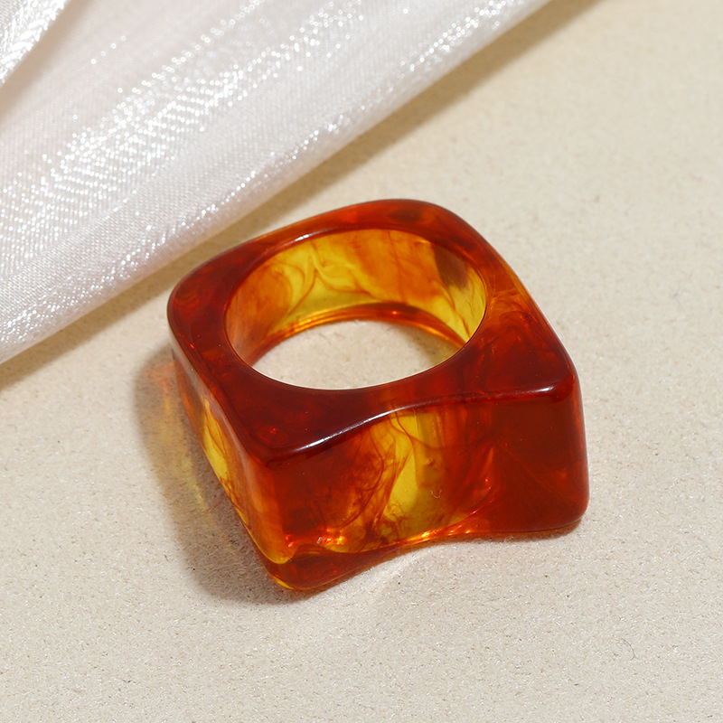 Wholesale Jewelry Retro Irregular Resin Acrylic Ring Nihaojewelry display picture 2