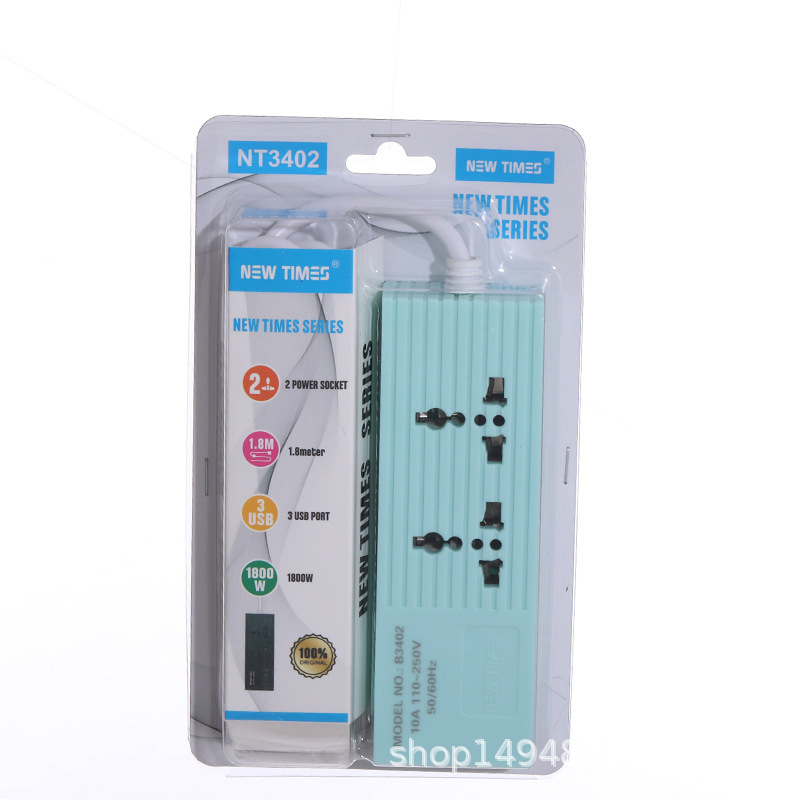 3402# agujero de placa de conexión USB paquete de regalo de piel de camarón de sudeste asiático filipino comercio electrónico dos enchufe plano enchufe de comercio exterior