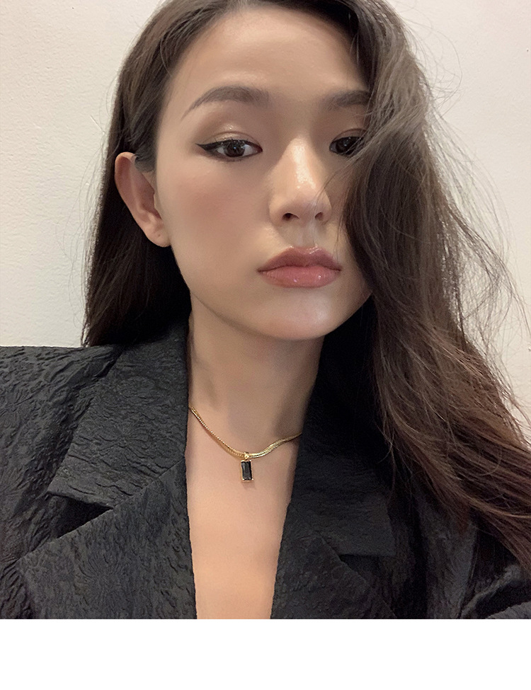 304 Stainless Steel Pendant Material Artificial Rhinestones Inlay Material PVD Coated Real Gold Plated Heart Titanium Steel Waterproof Non Tarnish Necklace