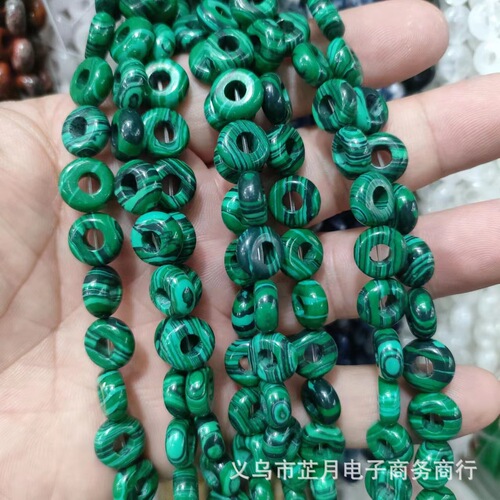 Jade Pendant Tiger Eye Stone Pendant Large Hole Tiger Eye Stone Pendant Necklace Accessory Abacus Bead Pendant Jade Bead Pendant