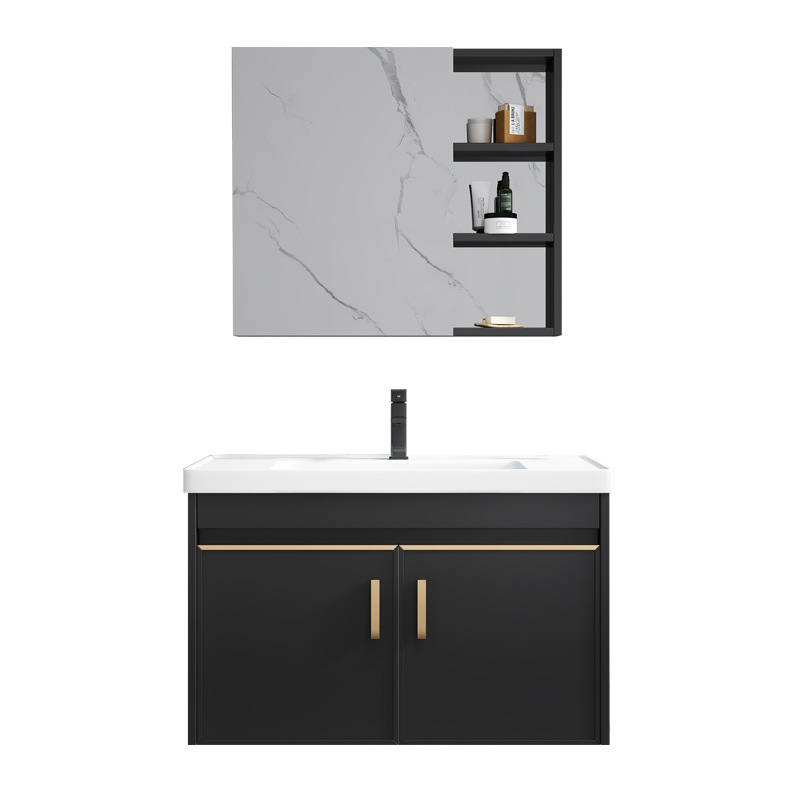 Gabinete de baño de aluminio espacial combinado hogar pequeño lavabo lavabo lavabo inodoro estrecho largo ancho 44CM