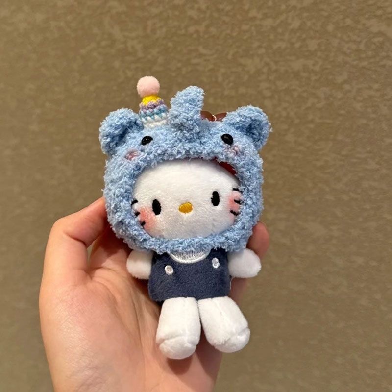 可爱kitty头套钥匙扣新款挂件书包挂饰毛绒包包礼物公仔玩偶|undefined