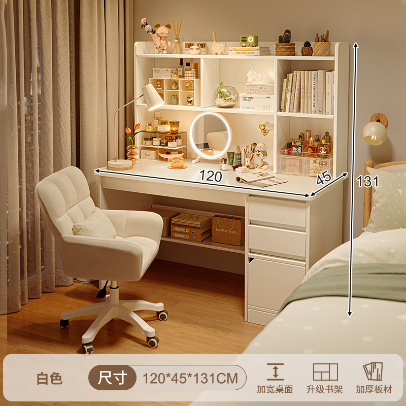 Escritorio para computadora, tocador, dormitorio integrado, escritorio simple y moderno, escritorio de maquillaje, gabinete de maquillaje dos en uno, espejo, nuevo estilo de cama