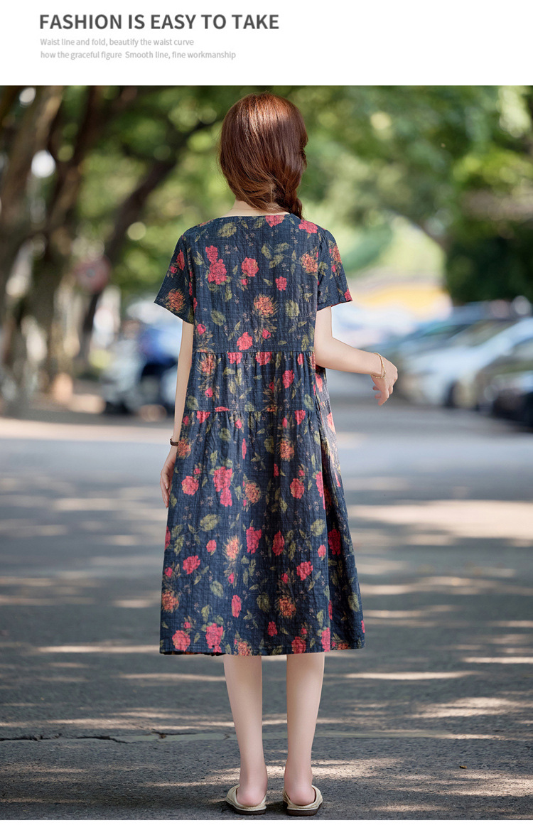 Đầm maxi nữ cotton linen in họa tiết thắt eo 2025 — Màu ảnh 03, Màu ảnh 04, Màu ảnh 01, Màu ảnh 02 chi tiết 28