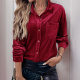 Amazon Independent Station 2024 New Autumn European and American Top Cross-border Solid Color Shirt Collar Long-sleeved Single-breasted Shirt