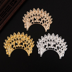 60x48mm Front Fringe Flower Metal Accessory DIY Ancient Style Bridesmaid Headpiece Phoenix Crown Craft Material Wholesale