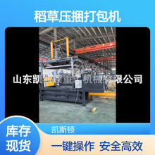 凯斯顿卧式全自动治沙专用秸秆柠条稻草压捆打包机一键翻包