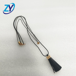 New Casual Wind Retro Leather Necklace Long Fashion Bohemian Sweater Chain Personality Wear Matching Accessories Wholesale