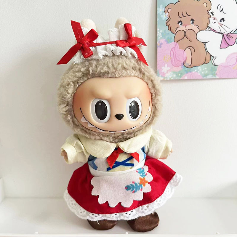 ソースメーカーのみの服】17cmペンダント ラブブ服 ブラインドボックス ラブブ人形 人形服 クールブラック カラフル|undefined