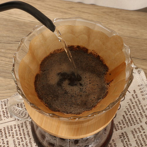 V01V02 hand-brewed coffee filter paper with ears, original color filter paper, 100 pieces of conical drip coffee filter paper