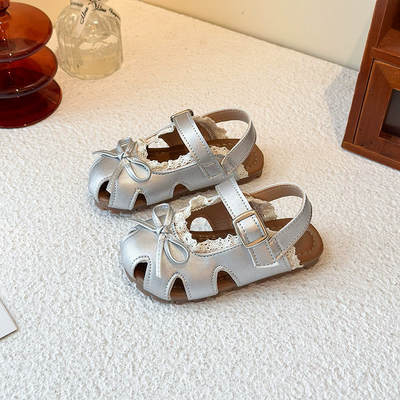 Summer shoe bag for princess, non-slip fashionable universal breathable sandals for leisure, Korean style, soft sole
