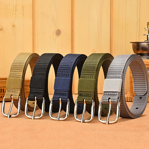 Canvas pin buckle belt, unisex, casual sports, military training, nylon belt, fine workwear, long women's belt