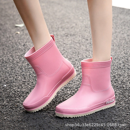 Women's new rain boots, casual, versatile, trendy women's rain boots, non-slip, wear-resistant, fashionable, warm, outer wear, water boots, overshoes